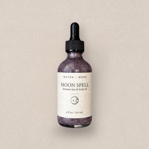 Moon Spell Shimmer Oil | Vanilla, Black Myrrh, Egyptian Musk & Amber | Illuminating Body Oil | 2 oz