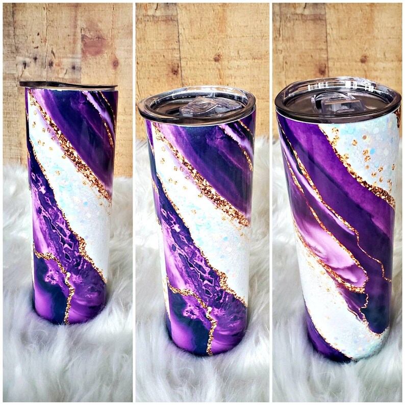 Purple milky way tumbler purple tumbler gift for her Etsy