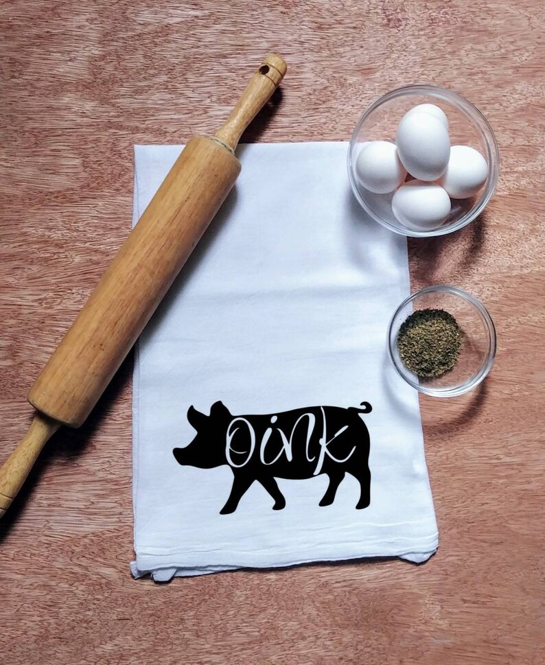Pig pig gift pig towel pig tea towel flour sack towel Etsy