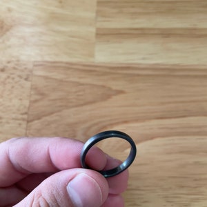 Satin Zirconium Ring: Subtle Oil Slick Color, Size 11.5