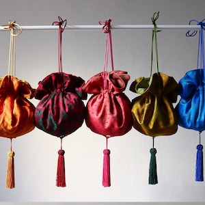 Brocade silk and velvet reversible evening bag