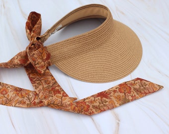 Visor hat with silk bow