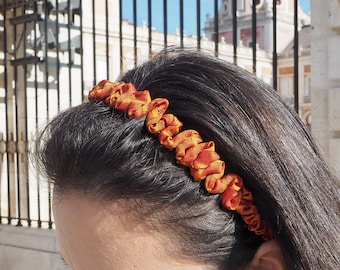 Diadema de seda en zigzag