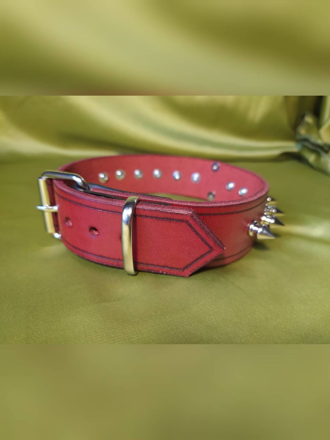 Leather Spiked Collar BDSM Collar Leather Collar Human Etsy