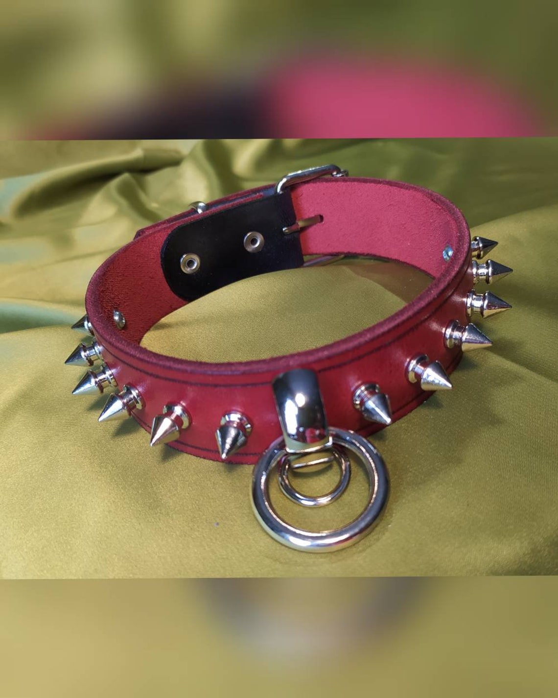 Leather Spiked Collar BDSM Collar Leather Collar Human Etsy
