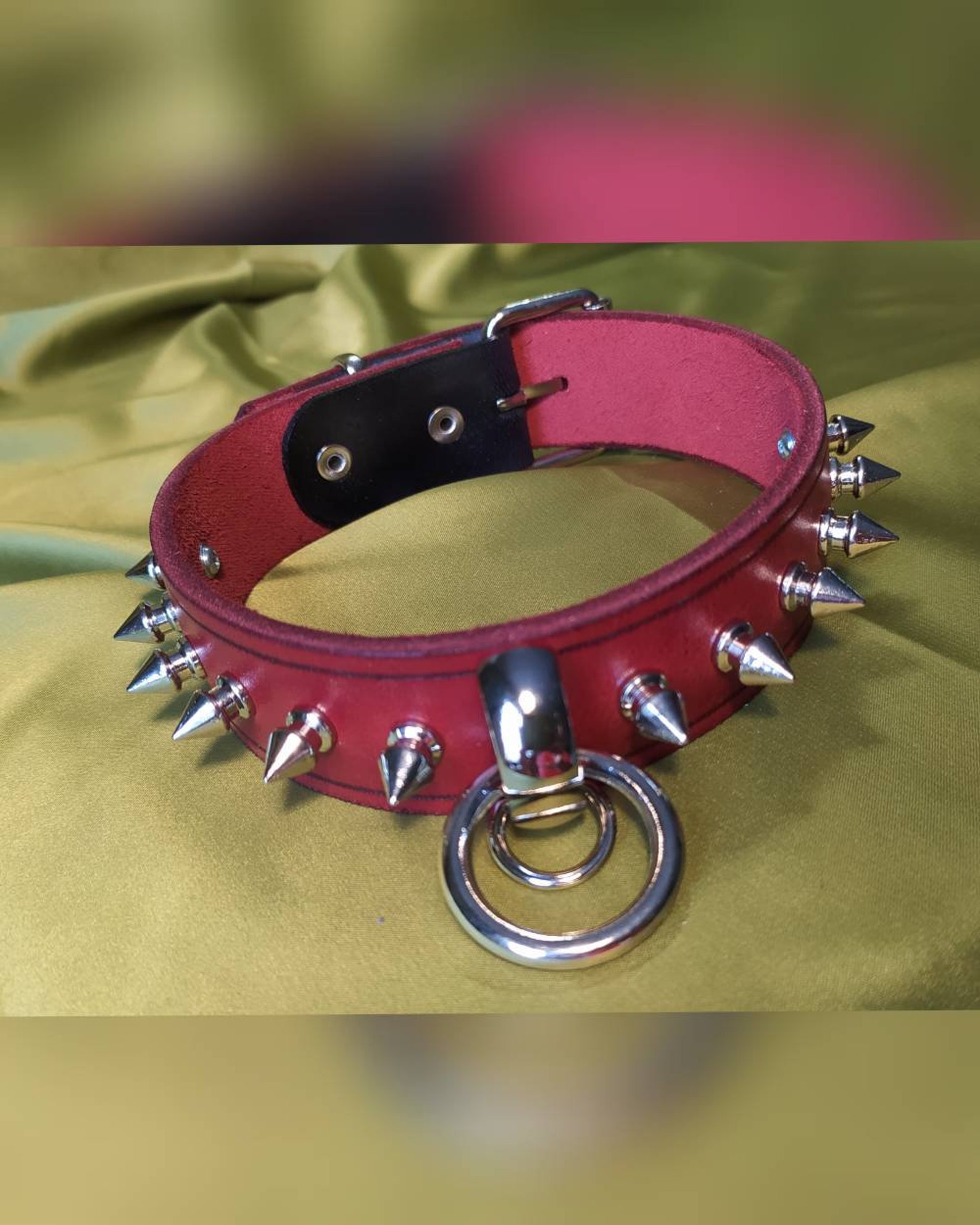 Leather Spiked Collar BDSM Collar Leather Collar Human Etsy