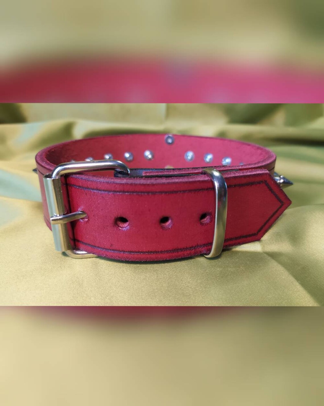 Leather Spiked Collar BDSM Collar Leather Collar Human Etsy