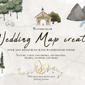 Hochzeitskarten-Ersteller Aquarell, Clipart, Hochzeitscliparts, Karten, Illustrationen, illustrierte Karten