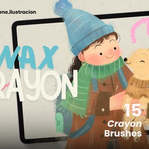 Wax Crayon Brushes for Procreate | Soft Textured Crayon Brushes