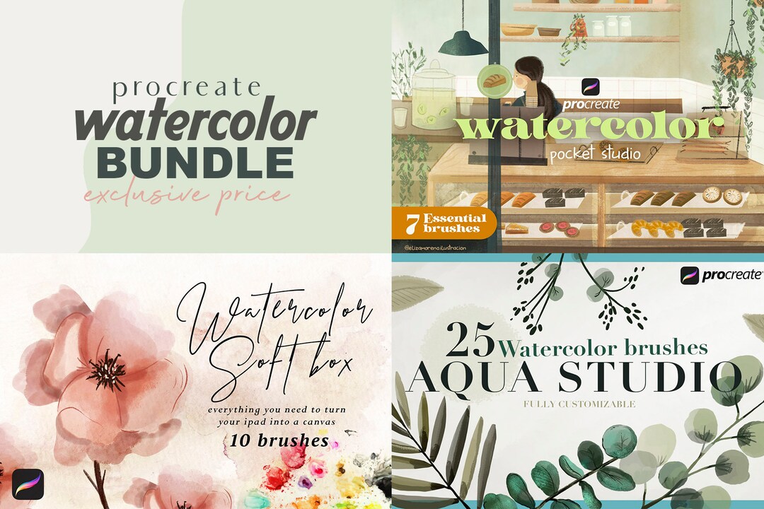 Watercolor Bundle for Procreate - Etsy