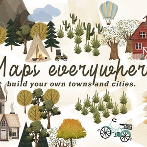 Maps Everywhere map creator clipart, maps, illustrations, invitations