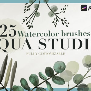 Zestaw pędzli akwarelowych Aqua Studio Procreate – miękkie i naturalne tekstury farb do sztuki cyfrowej
