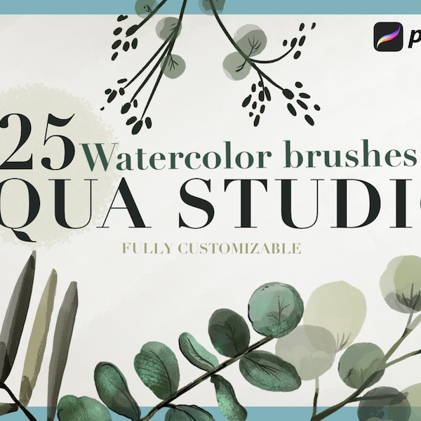 Zestaw pędzli akwarelowych Aqua Studio Procreate – miękkie i naturalne tekstury farb do sztuki cyfrowej