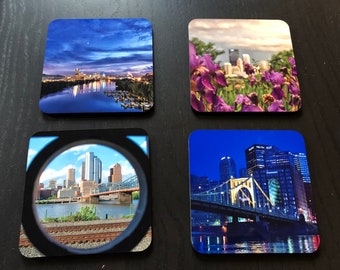 Pittsburgh Coasters - Pittsburgh Skyline - Pittsburgh Pa - Home decor - Pittsburgh Photography - Famous Skylines