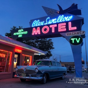 Vintage Signs - Blue Swallow Motel - Tucumari, NM. - Route 66 - Vintage Motels