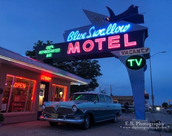 Vintage Signs - Blue Swallow Motel - Tucumari, NM. - Route 66 - Vintage Motels
