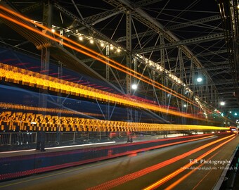 Pittsburgh Skyline - Pittsburgh Pa - Pittsburgh Night Photography - Pittsburgh Photography - Smithfield Street Bridge - Light Trails