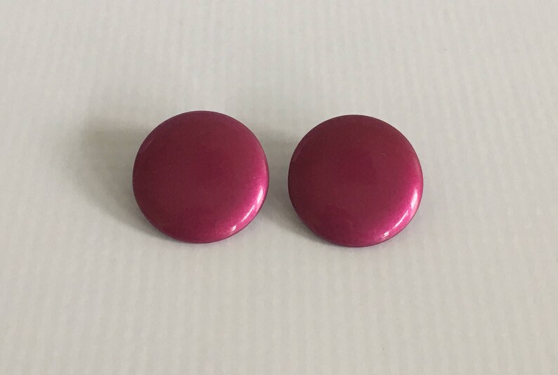 Vintage Fuschia Round Earrings Fuschia Buttons Multi functional Earrings