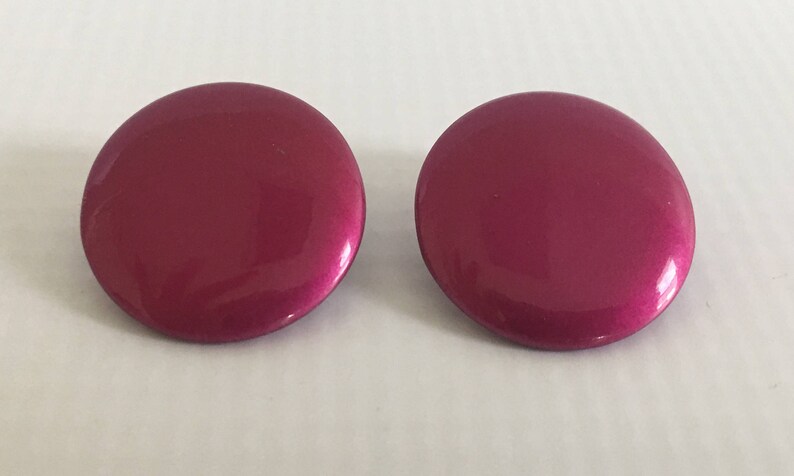 Vintage Fuschia Round Earrings Fuschia Buttons Multi functional Earrings