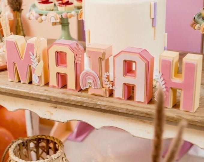 3D Letters, Custom 3D Letters, 3D Name Letters, Kids Room Decor Letters, Party Decor and Supplies, Birthday Theme, Boho 3D Letters, Boho
