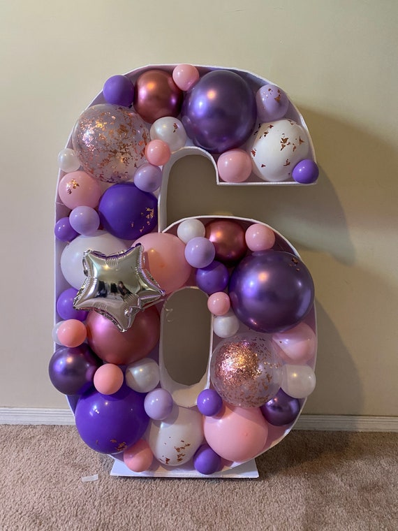 5FT Mosaic Number for Balloons, Giant Mosaic Balloon Frame for Party Decor,  Marquee Light up Number, Large Cardboard Number Letters for Birthday Party  decoration, Balloon Art Kits Number Balloon 1 