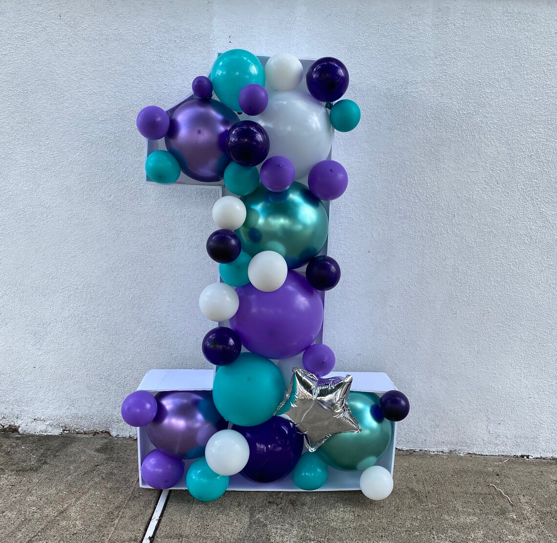 L 4ft Giant Balloon Mosaic Letters And Numbers Cutout 4ft Etsy
