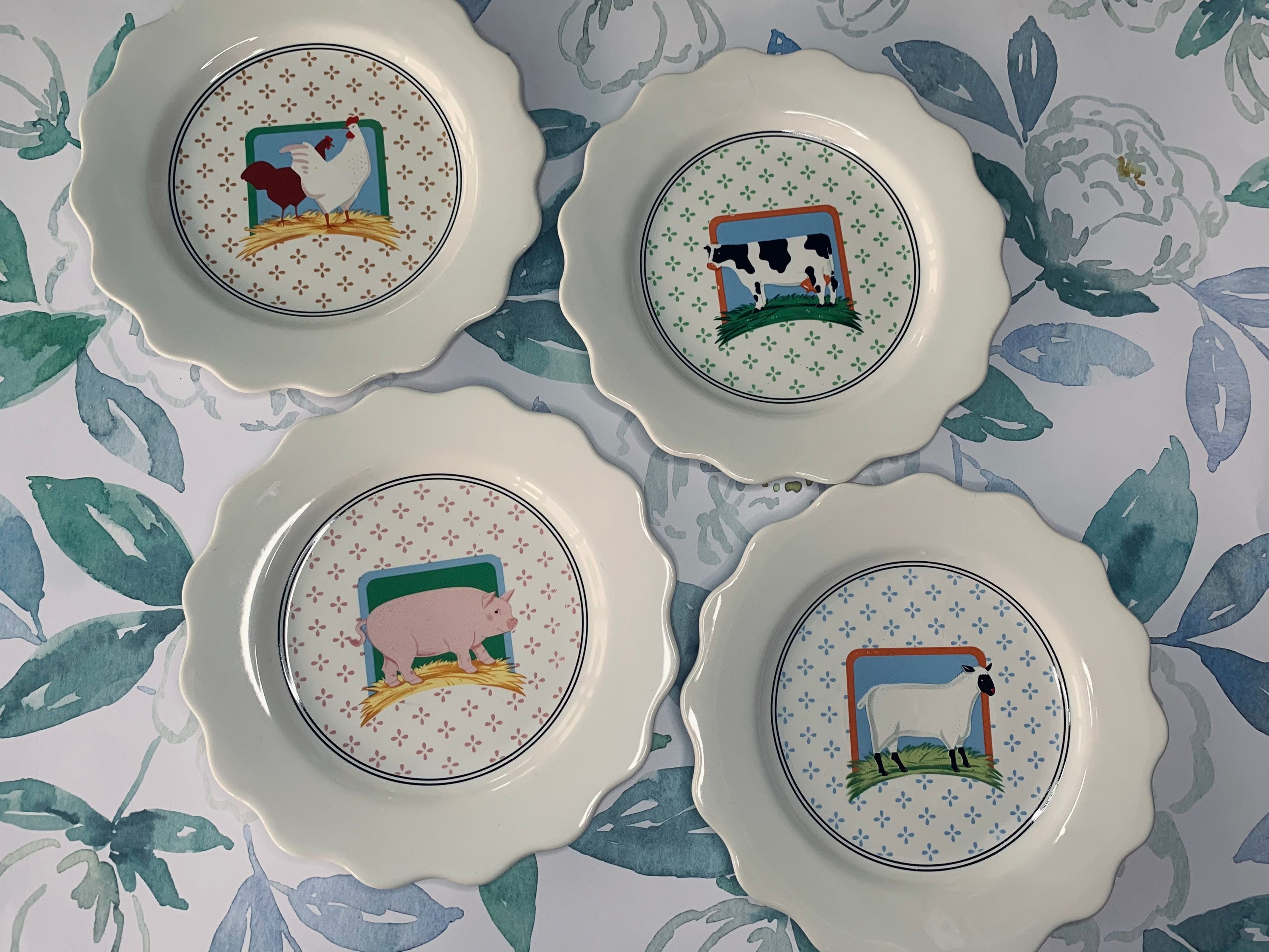 Farm Animal Vintage Plates by Vandor Country Pelzman Design Etsy