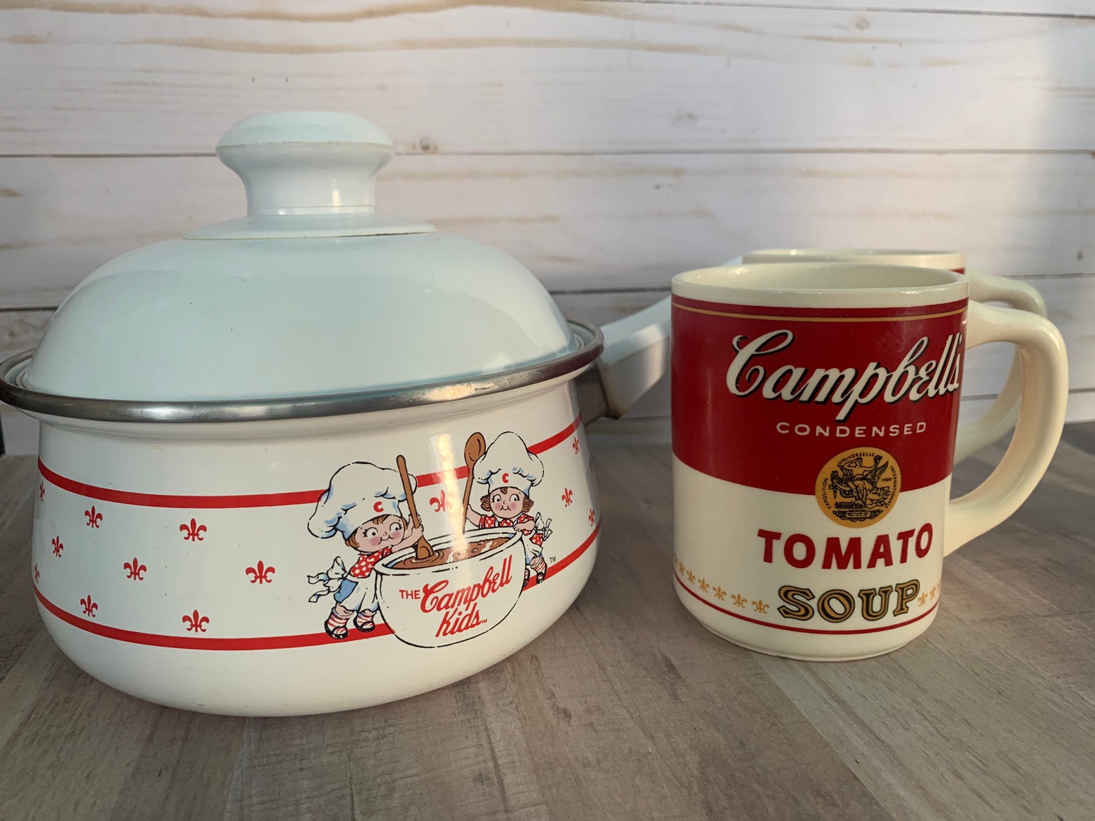 Vintage Campbell Soup Enamelware Campbell Soup Cups/Mugs Etsy