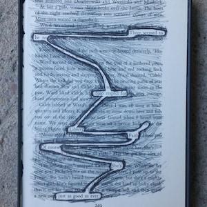 Black Out Poetry, Sztuka biblioteczna, Dekoracja ścienna, Sztuka poezji, Strony książek, Oprawione dzieła sztuki, Oryginalna sztuka, Ręcznie robione dekoracje, Znaleziona poezja, Darmowa wysyłka