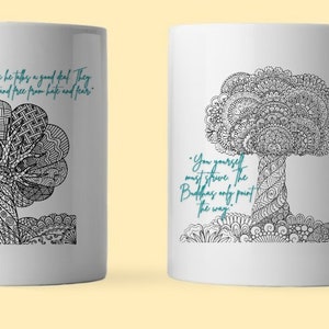 Zen Tree Buddha Quotes Zen Tree Mug sublimation PNG, Zen Mug sublimation file, Printable PNG design, Sublimation design, Digital download