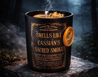 Cassian Sacred Smoke Candle | ACOTAR Dark Romance | Lavender Vetiver Soy Candle | BookTok Gift