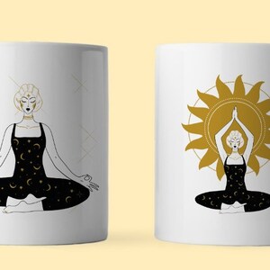 15 Astrology Witch Meditation Mugs sublimation PNG, Zen Mug sublimation file, Printable PNG design, Sublimation design, Digital download