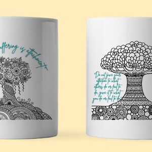 Buddha Quotes Zen Tree Mug sublimation PNG, Zen Mug sublimation file, Printable PNG design, Sublimation design, Digital download