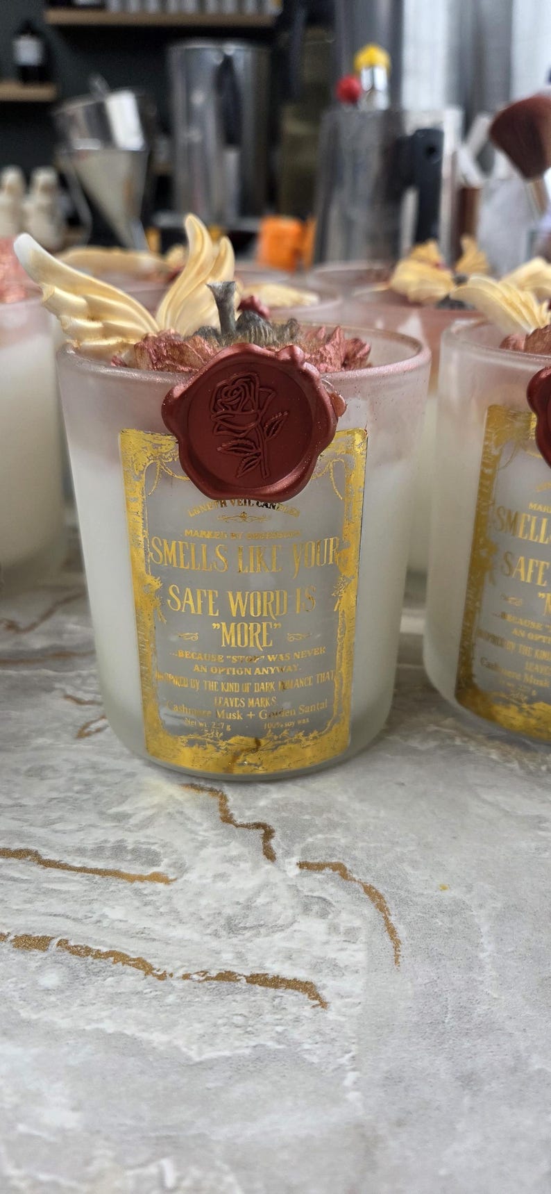 Smells Like Your Safe Word Is "More" | Cashmere Musk + Golden Santal Soy Candle | Marked by Obsession image 2
