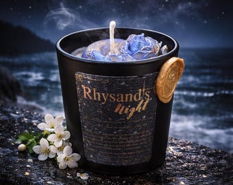 ACOTAR Rhysand Candle | Night Court Soy Candle with Sea Salt Jasmine Mint | BookTok Favorite