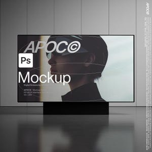 Modern Monitor Mockup – PSD Minimalist Screen Frame for Branding, Posters & Office Display