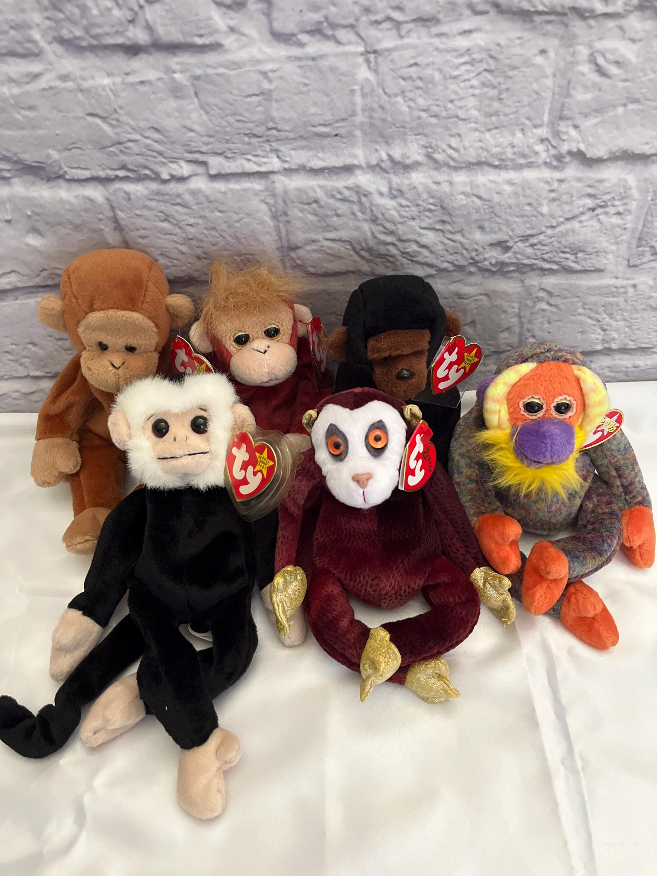 ❣️✨❣️TY Beanie Buddies 猿ぬいぐるみ3体セット❣️✨❣️ Vintage TY Beanie Babies Monkey Set: 90s Nostalgia - Etsy