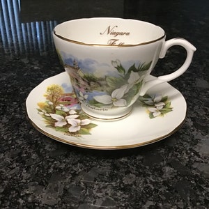 Duchess fine bone China made in England tea cup and saucer, Niagara Falls tea cup set, vintage tea cup set