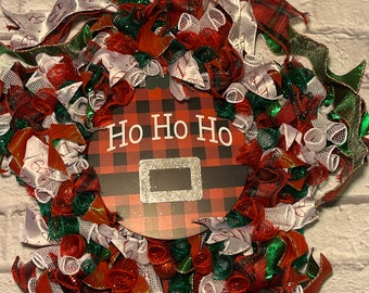 Christmas star wreath, star shaped wreath, ho ho ho wreath, Christmas wreath, Santa’s favorite words wreath