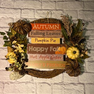 Autumn wreath, fall wreath, pumpkin wreath, family and friends wreaths, thanksgiving wreath, cute wreath, harvest wreath, thankful wreath