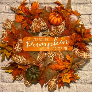 Handmade Fall Wreath: Farmhouse Pumpkin Pie Decor
