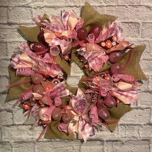 Pink Easter wreath, pink glitter egg wreath, pink spring wreath, pink sparkle Easter wreath, spring egg wreath
