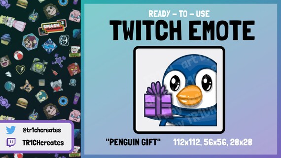 Penguin Gift Twitch Sub Emote Ready To Use Penguin Gifting Etsy Canada