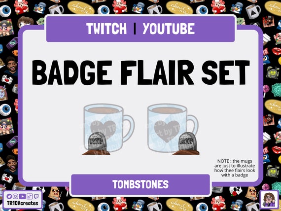 Rip Tombstone Twitch Badge Flair For Tier 2 Tier 3 Subs Etsy