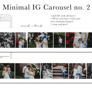 May include: A carousel template for Instagram featuring a collage of nine photos of a family in a garden setting. The photos are arranged in a 3x3 grid, with each photo showing a different moment from the family's day. The photos are all in color and are taken in a natural light setting. The template is designed to be used with a PSD file that includes all the layers needed to create the carousel. The user can fill in each layer with their own photos and then crop and post the carousel to their Instagram account.
