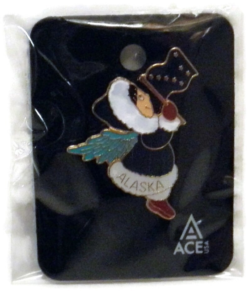 Alaskan Floating Eskimo Angel With Alaska Flag Lapel Pin Etsy