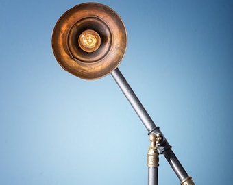 Handmade industrial desk lamp | Steampunk lighting | Metal Art