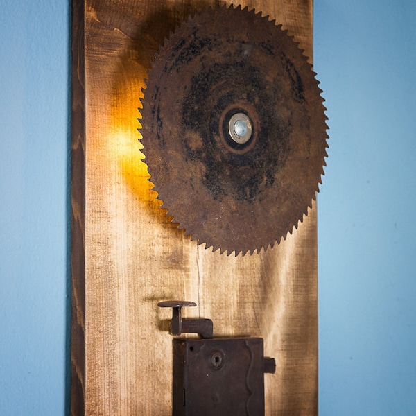 Handmade industrial wall lamp | plug in sconce | Steampunk lighting | Metal Art