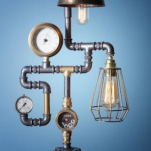Handmade Machine Age Steampunk Lamp | Inustrial  lighting | pipe lamp