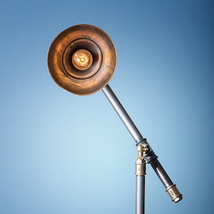 Handmade industrial desk lamp | Steampunk lighting | Metal Art